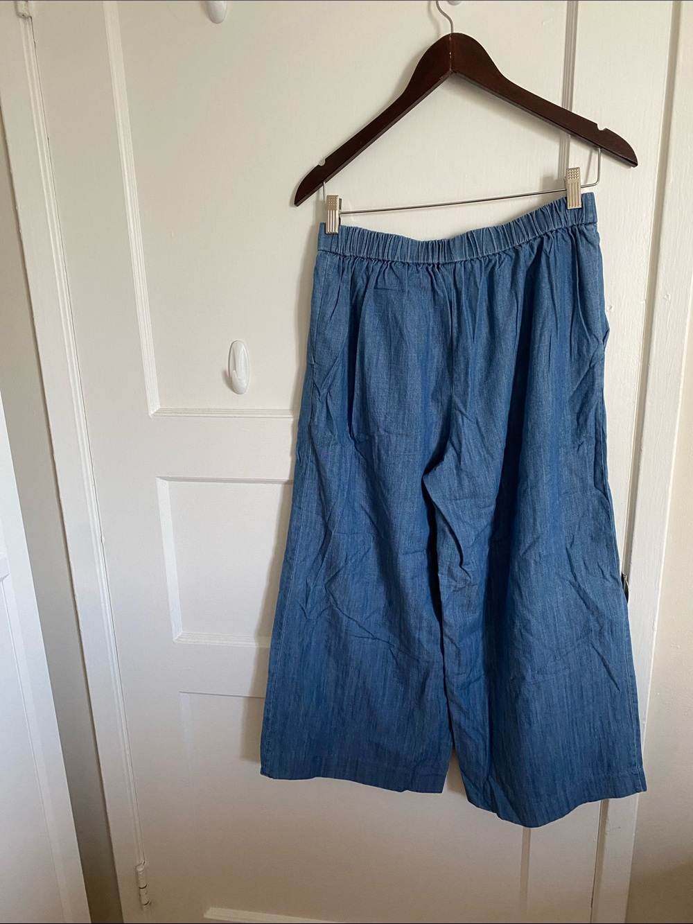 NWT J. Crew Wide-leg cropped chambray pant - Picture 5 of 6